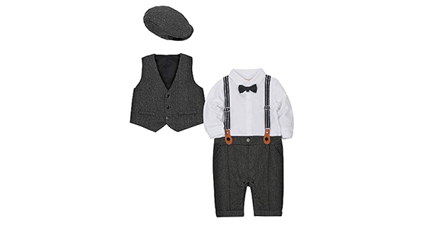 Chapeau Vetements Mariage Fete Ceremonie Gilet Caretoo Ensemble Costume Cravate Enfant Bebe Garcon 3 Pcs Barboteuse Ensembles Bebe Garcon 0 24m Mkyra Org