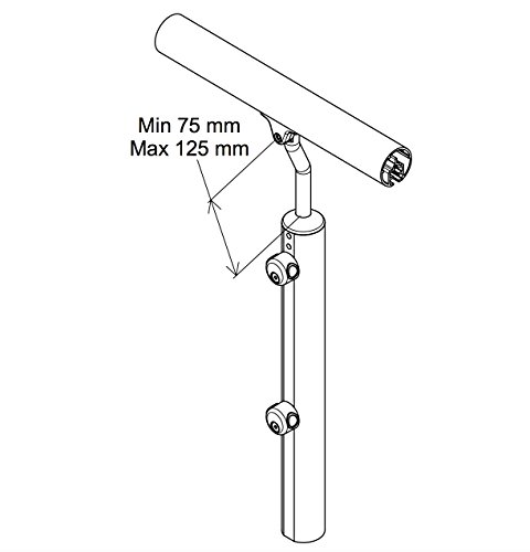 Geländer Starter-Set aus Aluminium. Für seitliche Montage. 1,20 m. Als Treppengeländer, Brüstungsgeländer, Balkongeländer oder Terrassengeländer einsetzbar. Geeignet für den Innen- und Außenbereich. - 5