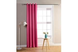 HOMEROKK PARIS HOMEROKK Lot de 2 Rideaux Occultants 100% Polyester (Fuchsia, 140 X 260 cm)