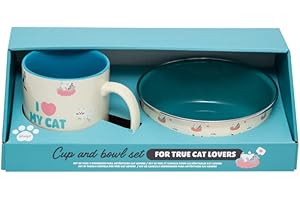 Mr. Wonderful – Set Tazza e Mangiatoia - Pet Lovers, Cats Make Me Happy