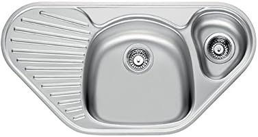 Franke Edelstahl Einbausp&uuml;le Sp&uuml;ltisch  mit 1 1/2 Becken Textur Seiden, Franke Mikado MON 651 E