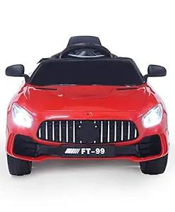 SRECAP Famous Kids Ride on Car with 12V Battery, Music and Swing Option, Parental Remote-Red