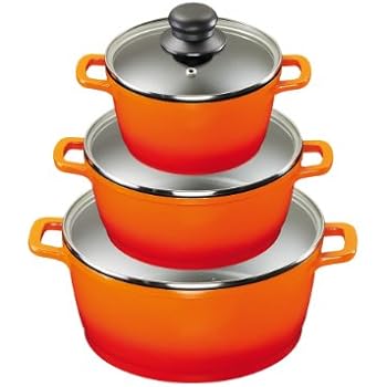 Amazon.de: Bratmaxx Kochgeschirr Keramik Topfset "Kupfer Style", 6