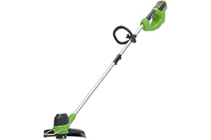 Greenworks 40V Cordless Strimmer for Medium Gardens, Adjustable Height, 30cm Cutting Width, Autofeed 1.65mm Nylon Line, WITHOUT 40V Battery & Charger, 3 Year Guarantee G40LT