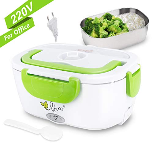 Fiambrera eléctrica comida térmico Lunch Box Fiambreras bento con Bandeja extraíble acero inoxidable Recipiente de comida térmico 220V