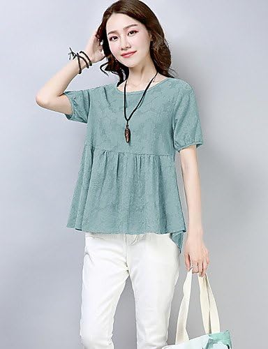 YFLTZ Women's Basic/Chinoiserie T-shirt - Solid Colored Jacquard