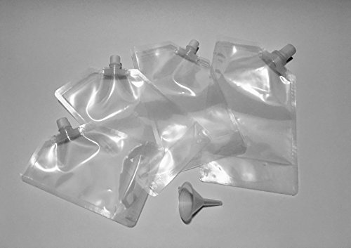 Binocktails Rum Runner Fläschchen Cruise Kit - Set enthält: 1 Stück - 32 Unzen (940 ml), 2 Stück - 16 Unzen. (470 ml) & 1 Stück - 8 Unzen. (235 ml) weiche Kolben plus einen kleinen Trichter