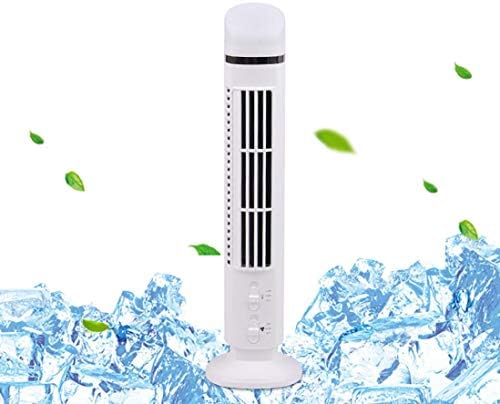 Mini Fan �� - Morwind Tower Fan - New Mini Portable USB Cooling Air Conditioner Purifier Tower Bladeless Desk Fan White