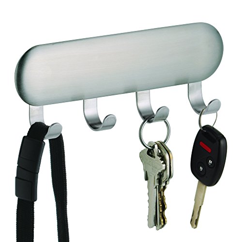 InterDesign 82600EU Forma Selbstklebendes Schlüsselbrett, klein, edelstahl gebürstet - 3