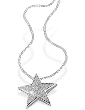 Goldmaid Damen-Halskette Stern 925 Sterlingsilber 70 weiße Zirkonia Kettenanhänger