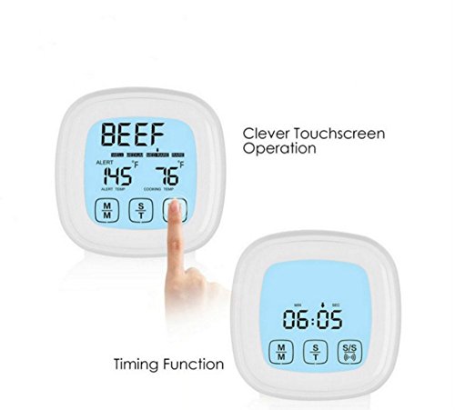 Itian Digital-Thermometer, Küchen-Timer, Instant-lesen-Fleisch-Thermometer, mit Ofen Probe-Touchscreen-Küche Thermometer, Ideal für In-Ofen brät, Küche Kochen und Grill - 5