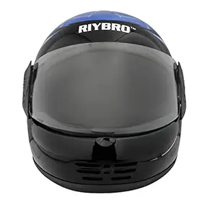 Coffars Expanded Polystyrene Full Face Bike Riding Helmet with Plain Visor for Men (Medium , Classic Black/Blue )