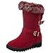 Produktbild VJGOAL Damen Stiefeletten, Frauen Booties Winter Warm Große Größen Einfarbig Schneeschuhe Baumwollschuhe Mittlere Stiefel Women Boots