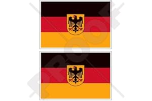 STICKERSWORLD 2 pegatinas de vinilo para parachoques de 75 mm, diseño de bandera de Alemania