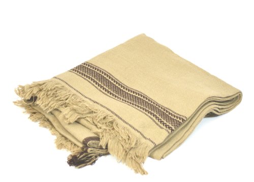 Desert Dress AFGHAN MENS LARGE BROWN BLACK GRAY BLANKET WOOL SHAWL LONG SCARF WRAP GIFT PATU WINTER HEAD NEW (Beige Cream)