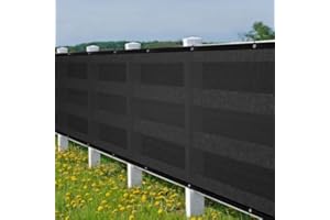 sanjianke-fs 1X5M Balcony Privacy Screen Apartment, Balcony Cover for Shade and Rain,Pet Enclosure Balcony Netting, Cat Balcony Guard Fence, Railing Shield Mesh, 90% Blockage (Black)