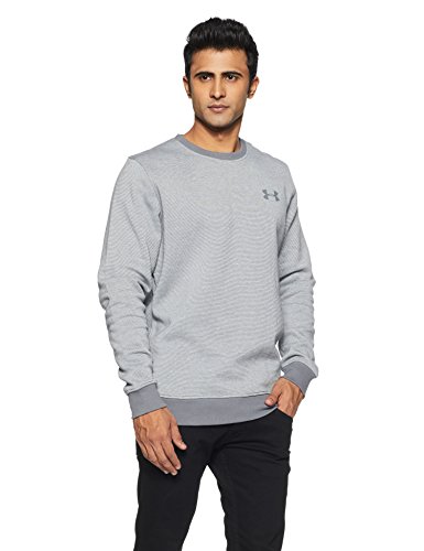 Under Armour Rival Fitted Eoe Crew Sudadera, Hombre, Gris, S