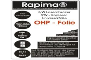RAPIMA DIN A3 OHP-Folie zum Kopieren transparent 100 Mikron 100 Stück für s/w-Kopierer