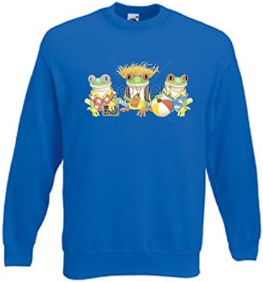 Simply Tees Jamaican Frogs Adult's Sweatshirt Royal- Large (41/43")