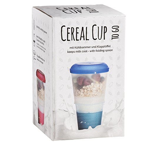 Müslibecher-2-go Müsli Reise Becher mit isoliertem Milchkühlfach & Löffel 2-go für unterwegs - 6