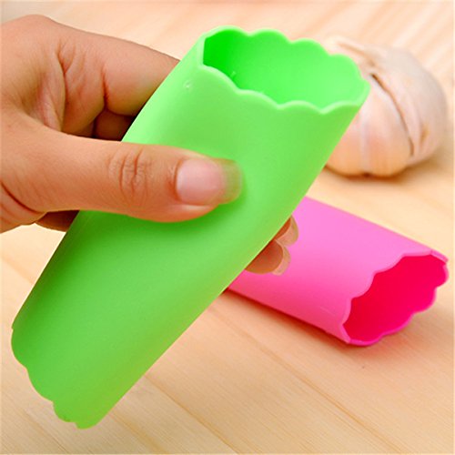 OUNONA 2pcs Knoblauchschäler, Knoblauch peeler, Knoblauchrolle schwarz aus Silikon,Gemüseschäler, Spülmaschinengeeignet, einfaches nützliches Küchenwerkzeug, Küchenzubehör - 6