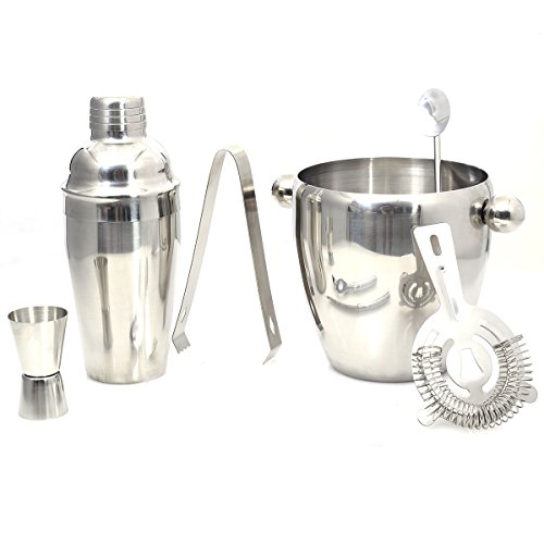 6 tlg. Cocktail Shaker Cocktailset Edelstahl Barmixer Mixer Shakerset Bar Set Rostfrei