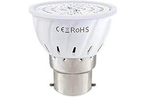 Bigougem Plant Growth Light Bulb, E27/E14/B22/GU10/MR16 Grow Light Bulb High Temperature Resistance Easy to Install Super Bright Professional LED Plant Grow Lamp for Indoor B22 80bead