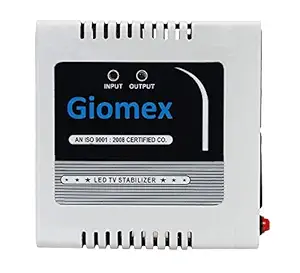 Giomex TV Voltage Stabilizer for 109 cm/43 Inches TV Set top Box (White, Working Range: 120-290V, 1.3 A)