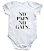 HippoWarehouse NO PAIN NO GAIN baby vest boys girls