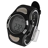 Ying Xinguang Sportuhr/Armbanduhr, mit Herzfrequenzmesser, Schwarz