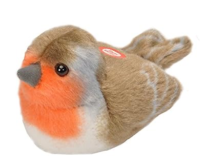 Wild Republic - 19490 - Oiseau en Peluche avec Ramage Original - Rouge-Gorge