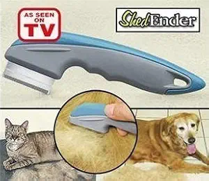 ASOTV Shed Ender Professional De-Shedding Tool for Dogs & Cats Color Silver & Blue