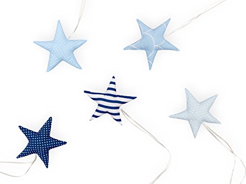 KraftKids Dekoration Stoffsterne blau weiß - 2