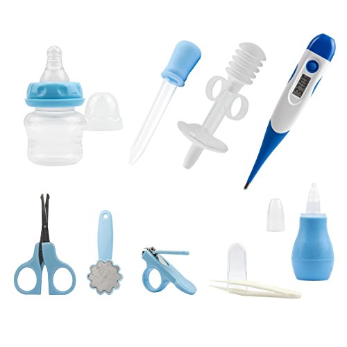 Lantelme 5635 Babypflegeset in blau mit Baby Fieberthermometer
