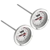EINFACHE ANWENDUNG: Den Messfühler in das Fleisch stecken und die Kerntemperatur von der Anzeige ablesen! Nach Gebrauch lässt sich das Grillthermometer leicht mit der Hand reinigen!