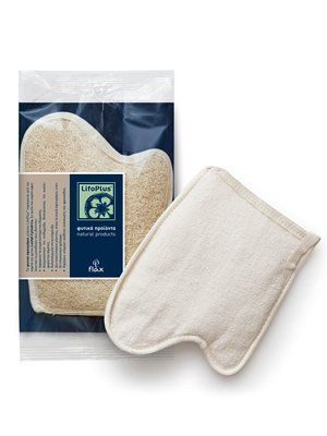 LIFOPLUS VEGETABLE LOOFAH SPONGE IN THE CONFORTABLE SHAPE OF THE PALM