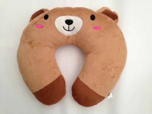 Diamondhead Animal Design Children Kid Boys & Girls Travel Pillow Head Rest (Brown Bear)
