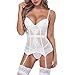 Produktbild LANSKIRT Mode Frauen Bustier Korsett Sexy Gürtel Taille Cincher Bodydoll Weiße Wäsche Unterwäsche Negligee