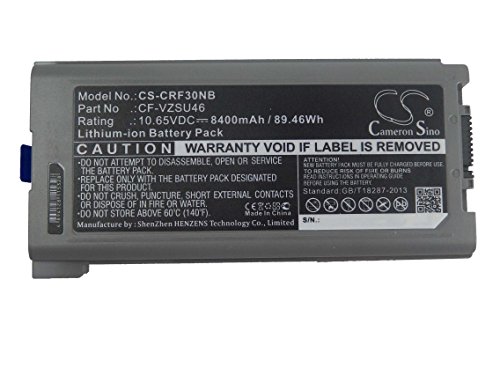 vhbw Li-Ion Akku 8400mAh (10.65V) für Notebook Laptop Panasonic Toughbook CF-30, CF-31, CF-53 wie CF-VZSU46, CF-VZSU1430U, CF-VZSU71U, u.a..