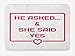 Produktbild Ntpclsuits Engagement Party Bath Mat, He Asked and She Said Yes Digital Image with Quote Hearts Image, Plush Bathroom Decor Mat with Non Slip Backing, 15.7X23.6 inch, Hot Pink and White