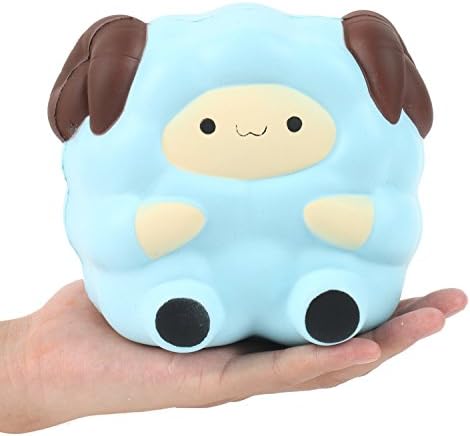 Squishy Toys Mesh Ball Kawaii Animal Slow Rising for Kids Gift (Jumbo Sheep Blue)
