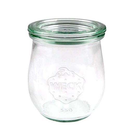 Viva Haushaltswaren – 6 x kleines Weckglas/Einmachglas 220 ml mit Deckel in in Tulpenform, leeres Rundrandglas zum Einkochen – als Vorspeisenglas, Dessertglas (inkl. Klammern, Ringen & Trichter) - 3