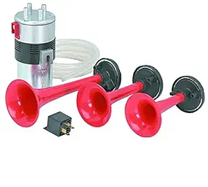 OSHOTTO 3 Pipe Air Horn for Cars, Trucks, Boats, ATVS, Motorcycles ,Scooters & Heavy Vehicle