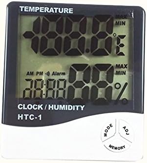 Indoor Thermometer Hygrometer Digital Clock Greenhouse Temperature Humidity Monitor