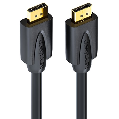 deleyCON 1m DisplayPort Kabel – 4K / 2160p / 3D / HDCP – DP (20 pin) Stecker auf DP (20 pin) Stecker – vergoldet - 3