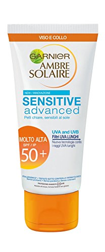 Garnier Ambre Solaire SPF 50 Plus Sensitive Face and Neck Sunscreen - 50 ml