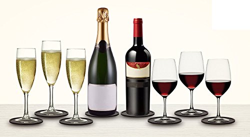 Zedtom 8er Set Untersetzer aus Silikon Glasuntersetzer für Bar, Küche – Rutschfest (Schwarz) - 4