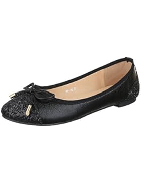 Ballerinas Damenschuhe Geschlossen Blockabsatz Glitter Ital-Design Ballerinas
