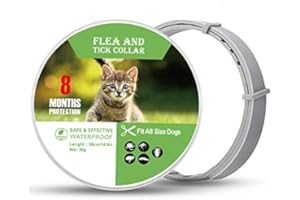 ALQFFHL Collier Anti-puces et Anti-tiques pour Chiens et Chats,Traitement Contre Les tiques Contre Les puces pour Chien et Chat,Étanche Naturel Sûr Taille réglable,Protection de 8 Mois(Petit)