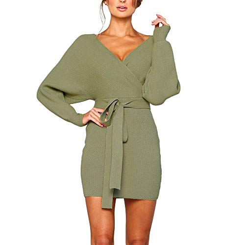 Wtouhe 2019 Femme Tricot Mini Robe Sexy Col V Blouson Caban Cape Doudoune Duffle Coat Parka Trench Veste DamasséE Sweatshirt Long Sweat à Capuche